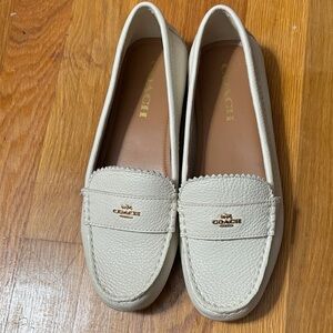 Coach Women's Cream Leather Loafers
